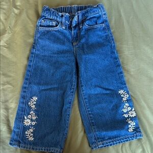 Old Navy Kids Blue Jeans with White Floral Design